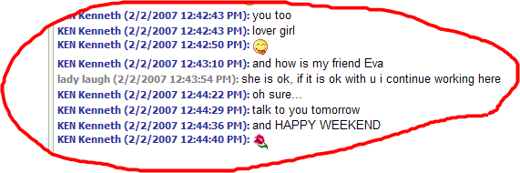 A fragment of one of the recent chats with KK