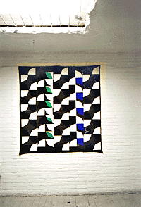 3 colour - silkscreened fabric