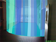 Schets van de ruimte in de gang