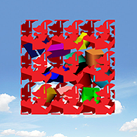 Patterned Cube & Coloured Shapes