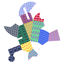 Fitting Coloured Patterned Shapes