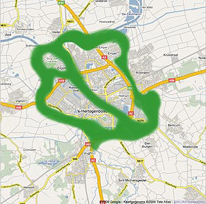 De groene 'stroken' van de stad 's-Hertogenbosch