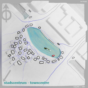 Stukje aan de rand van het centrum in 's-Hertogenbosch tegen de Zuid-Willemsvaart aan, het donkerrode gebied geeft aan waar het pilotproject plaats zou kunnen vinden