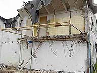 Attached to the building